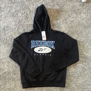 NEW!! BLACK REEBOK CLASSIC SWEATSHIRT. SIZE SMALL. MENS.